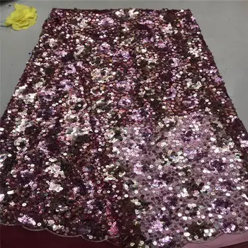

Hot Sale french lace 5yards/lot cheap african sequins lace fabric silver high quality african tulle lace fabric