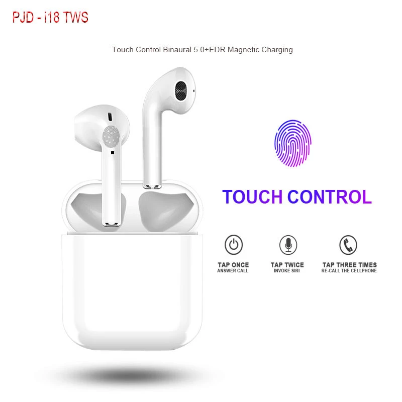 

i18 TWS Touch Control Earbuds Mini Wireless Bluetooth Earphones V5.0 True Stereo Headsets with Mic for iphone xiaomi PK i60 i30