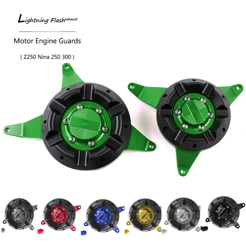 

Pair Aluminum Alloy Motor Engine Guard for Kawasaki Z250 300 Ninja 250 300 Motorcycle Left Right Side Protector Slip On All Year