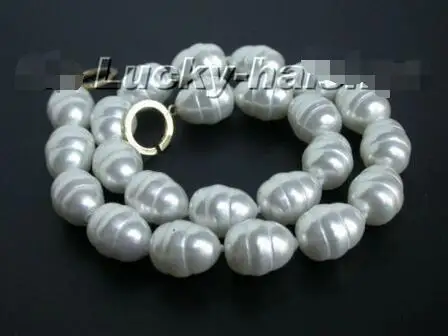 

Free Shipping >>>AAA 18mm baroque white south sea shell pearls necklace