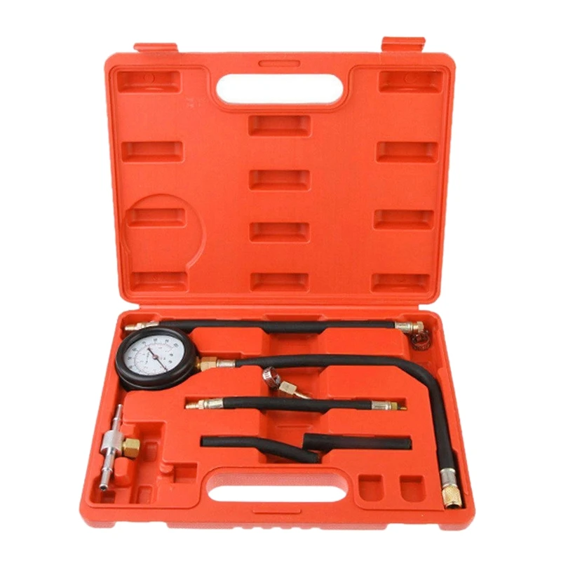 

THGS Universal Fuel Injection Gauge Pump Pressure Tester Test Kit Car System Tool Set Tu-113 Compression Tester