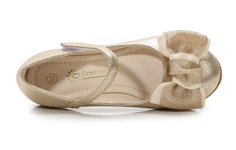 Sapatas da Mola das Crianças Qualidade da Moda Sapatos com Arco Rosa de Ouro Iyeal Crianças Lantejoulas Meninas Princesa Único Cores Opcional 21 Sapatos Com Arco Rosa de Ouro Cores Opcional