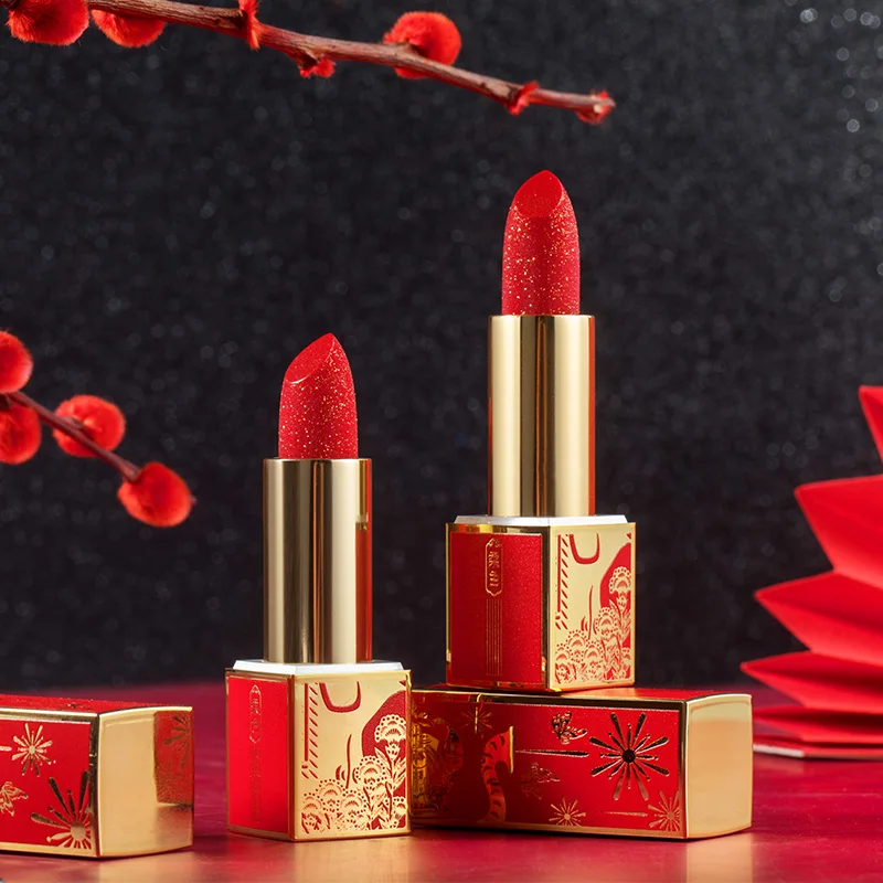 ILISYA Elegant Waterproof Lipstick Lip Makeup Shimmer Long Lasting Nude Lip Care Classic Chinese Style 5