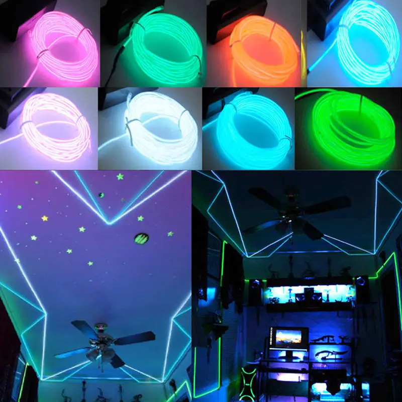 

1m LED EL Wire Neon Light Dance Holiday Decor Novelty Light Neon LED lamp Waterproof Flexible Rope Tube LED Strip String light