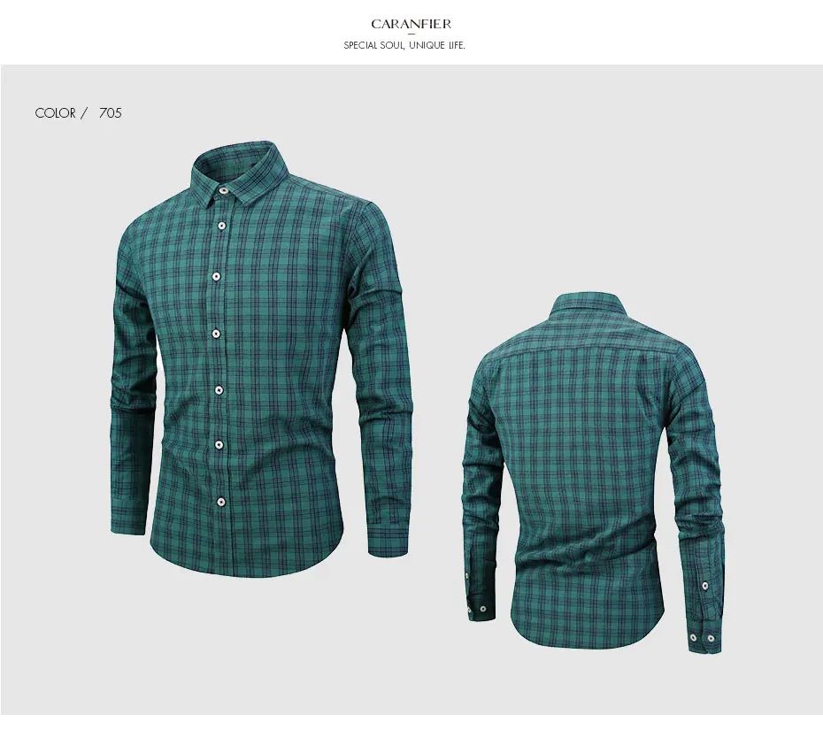 CARANFIER/ весенне-зимние мужские рубашки в клетку с длинными рукавами, повседневная брендовая рубашка Camisa Masculina,, высокое качество