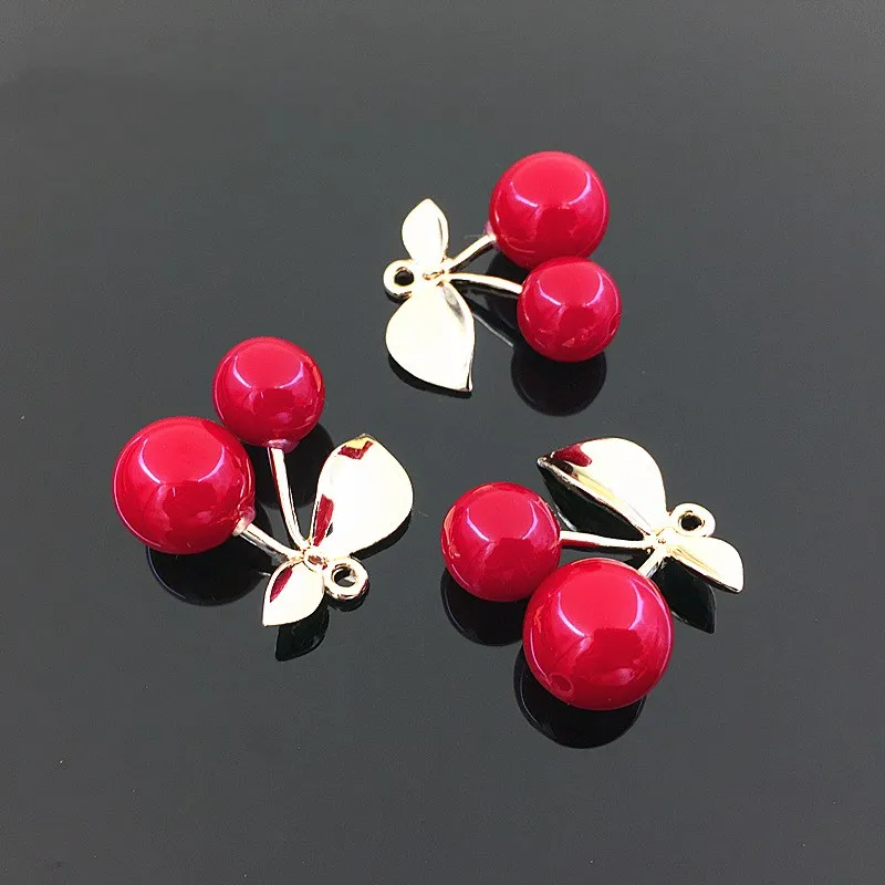 

10pcs Alloy simulation fruit cherry charms fit Necklace/Bracelets/hair accessories fashion DIY handmade jewelry accessories
