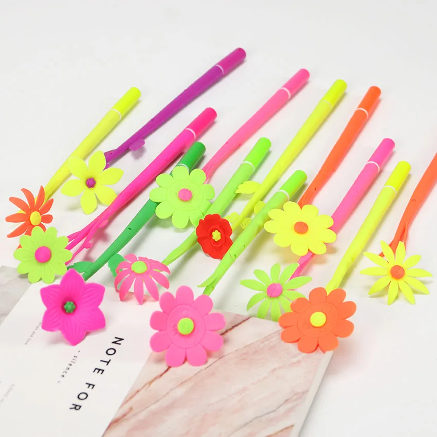 Милые растения цветы Мягкая силиконовая гелевая ручка для письма офисные школьные принадлежности черные чернила 0,38 мм корейские канцелярские принадлежности ручка