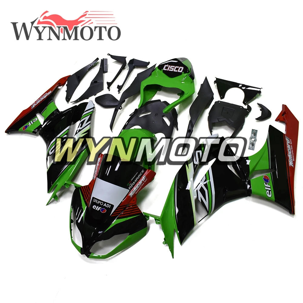 

Complete ABS Injection Fairings For Kawasaki ZX-6R ZX6R 636 2009 2010 2011 2012 Motorbike Gloss Black Green Cover Body Kits Hull