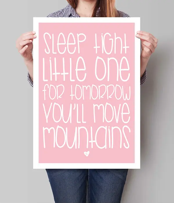 nursery art print newborn poster baby girl bedroom print kids room