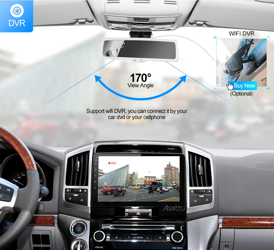 Excellent Asottu MKLZ1081 Android 8.1 Car DVD Player for toyota Land Cruiser Octa Core Car DVD GPS Navigation palyer Car Radio Multimedia 10