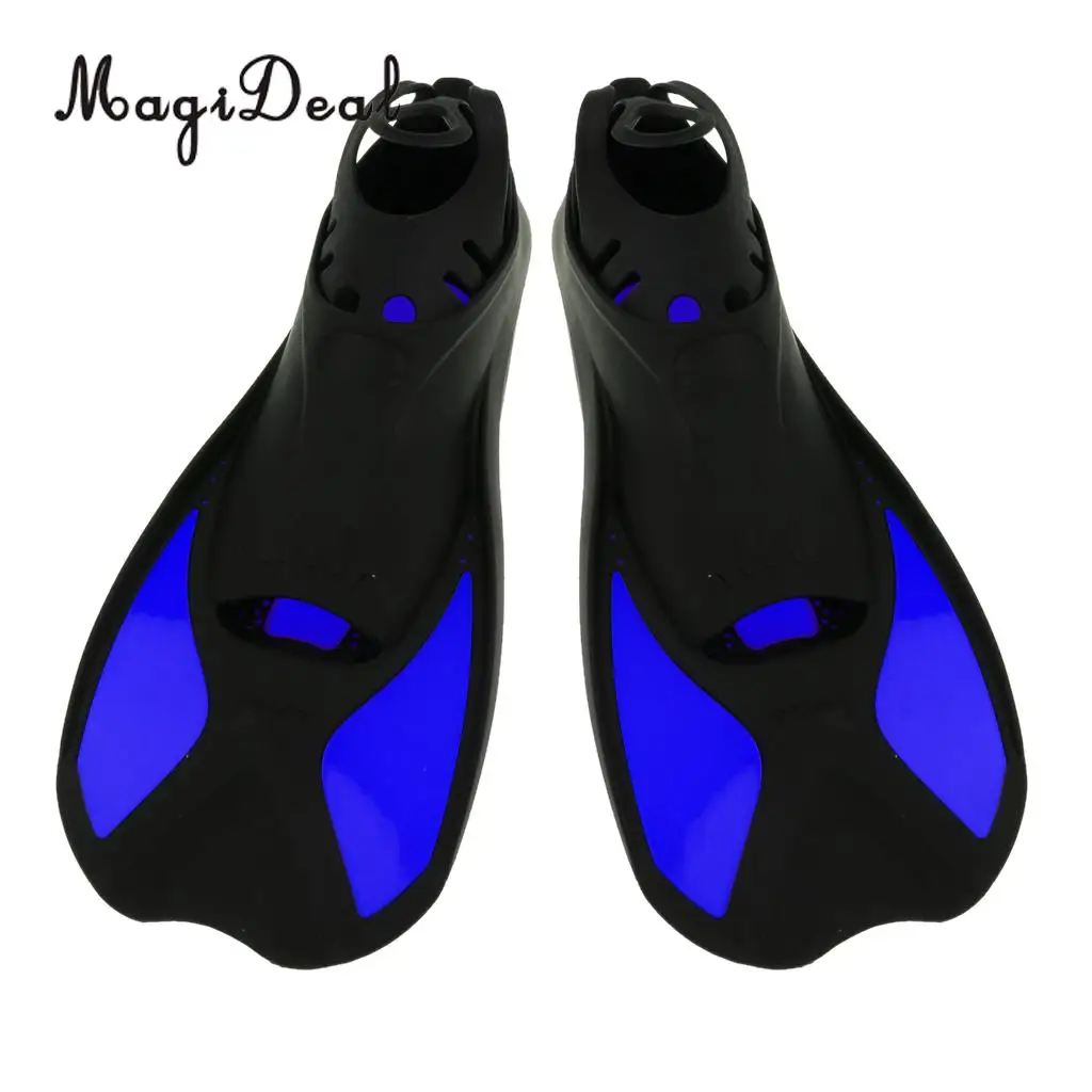 MagiDeal универсальные короткие ласты для плавания и подводного плавания для детей и взрослых, плавники для плавания и подводного плавания, 6 размеров - Цвет: Blue XXS
