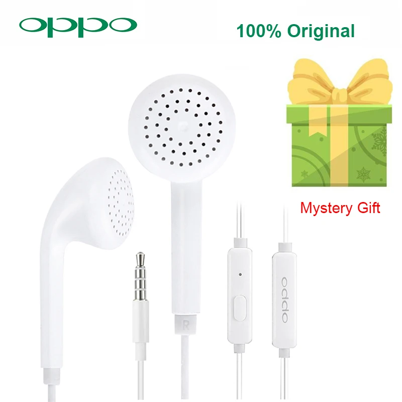 Оригинальные наушники вкладыши OPPO R9 с разъемом 3 5 мм проводным контроллером в