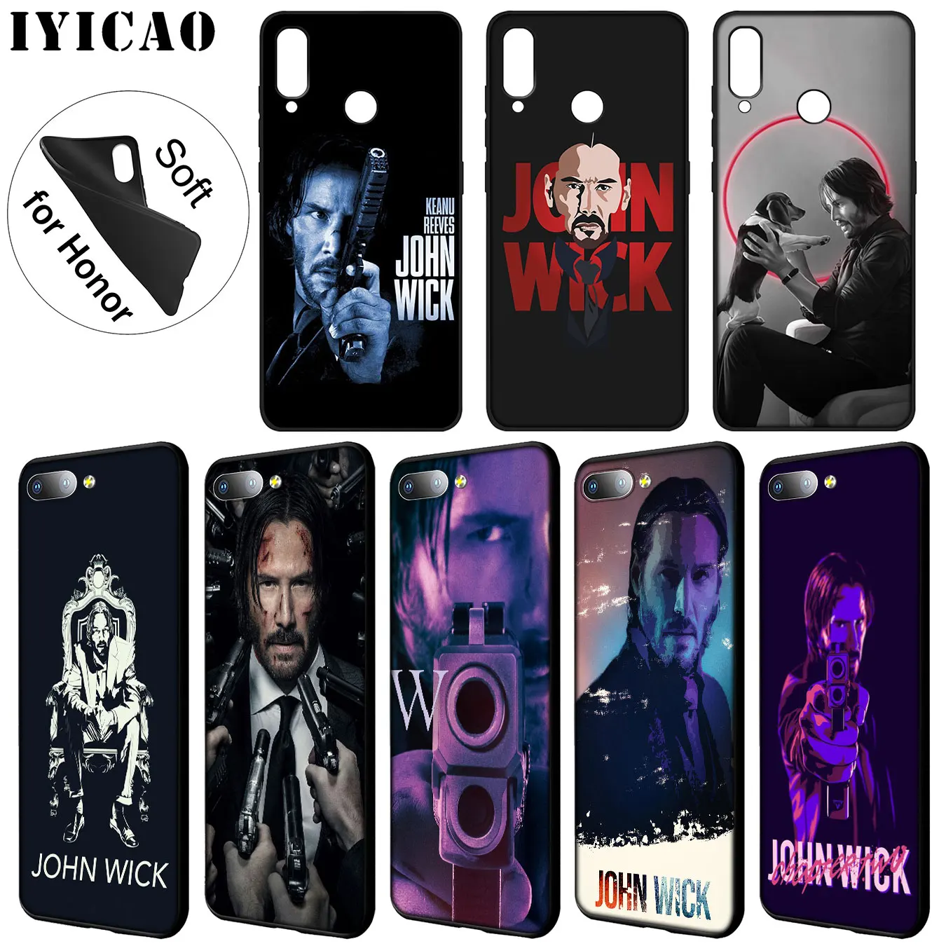 IYICAO John Wick Chapter Soft Silicone Phone Case for Huawei Y9 Y7 Y6 Prime 2019 Honor 20 8C 8X 8 9 9X 10 Lite 7C 7X 7A Pro |
