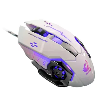 

Wired LED Light 4000DPI Optical Usb Ergonomic Pro Gamer Mice Gaming Mouse Metal Plate 6A30 Drop Shipping