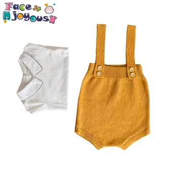 

Baby Girls Jumpsuit Clothes Toddler Newborn Baby Boys Rompers Knitted Baby Overalls Button Rompers Princess Kids Clothes Rompers