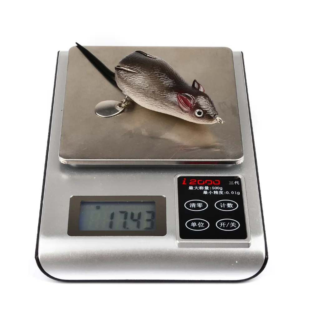 

7 cm 17.43g Top Water Artificial Fishing Lure Plastic Mouse Lure Swimbait Rat Fishing Bait Fishing Lure With Hook Fishing Tackle