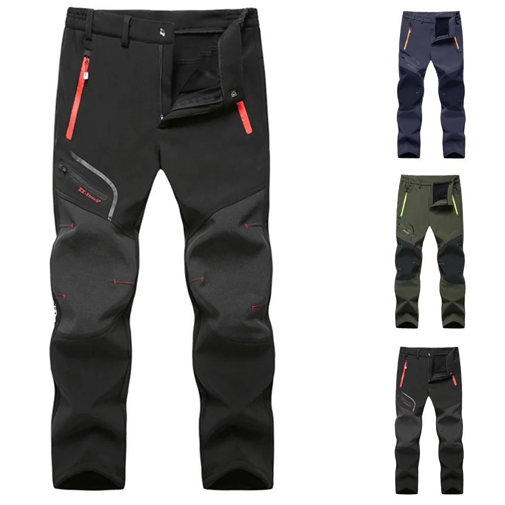 Модные мужские брюки размера плюс, водонепроницаемые, ветрозащитные, для кемпинга, походов, теплые, плотные, брюки