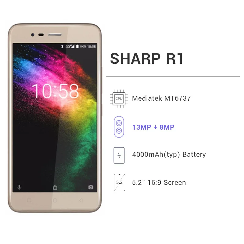 Глобальная версия SHARP R1 3 Гб оперативной памяти Оперативная память 32 GB Встроенная