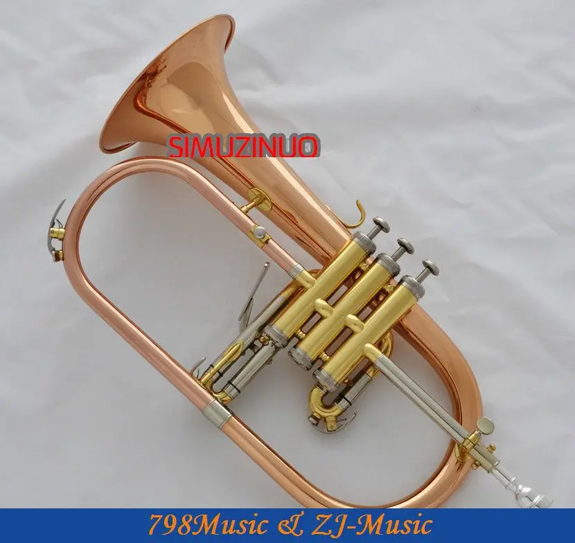 Professional Rose Brass Flugelhorn Monel Valves Cupronickel Tuning Horn