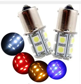 

2PCS x 1156 382 BA15S p21w led light bulb 13 smd 5050 Brake Tail Turn Signal Light Bulb Lamp 12V red