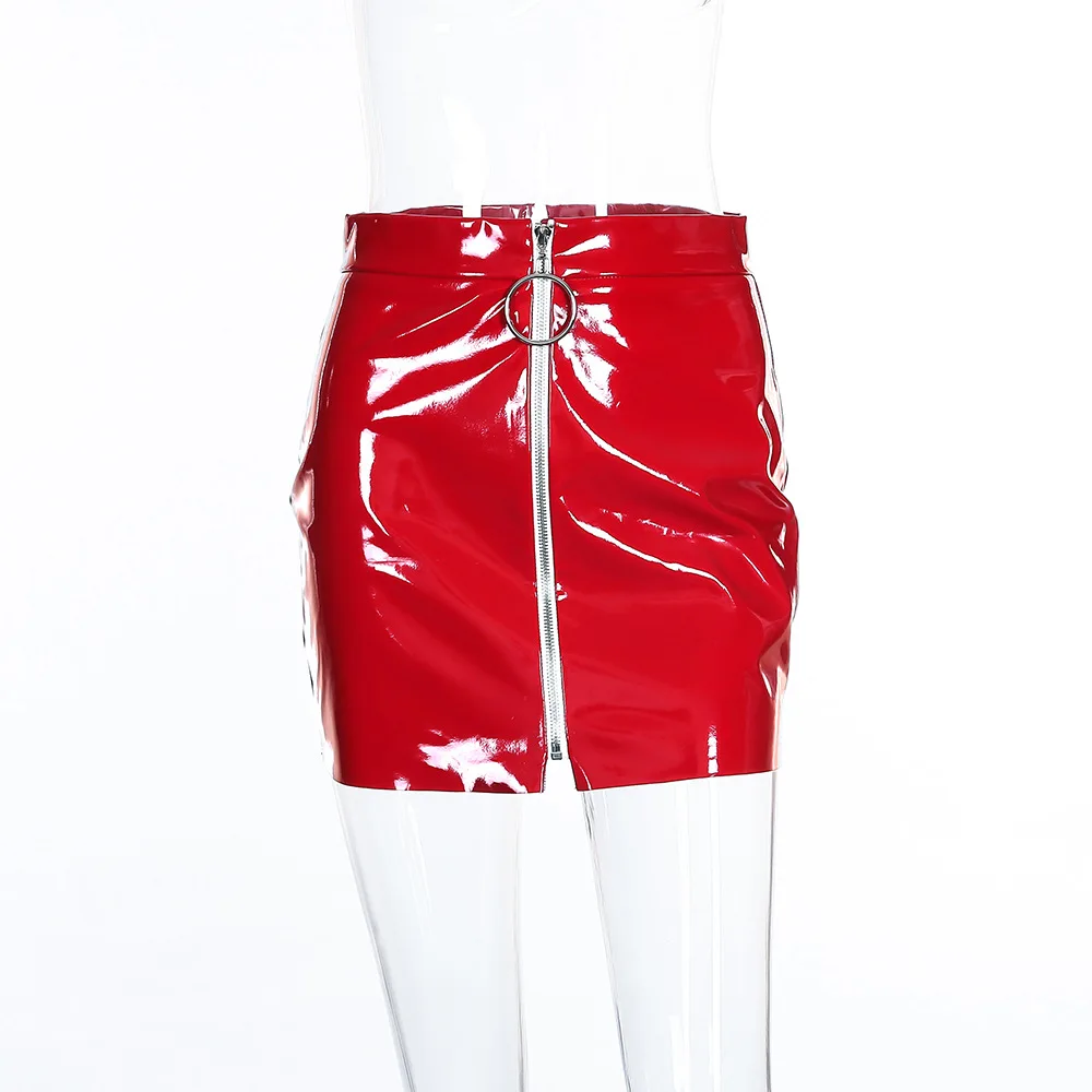 Тонкая талия искусственная кожа карандаш тонкая высокая талия юбка женская черная белая сексуальная мини-юбки женские уличная корейская мода