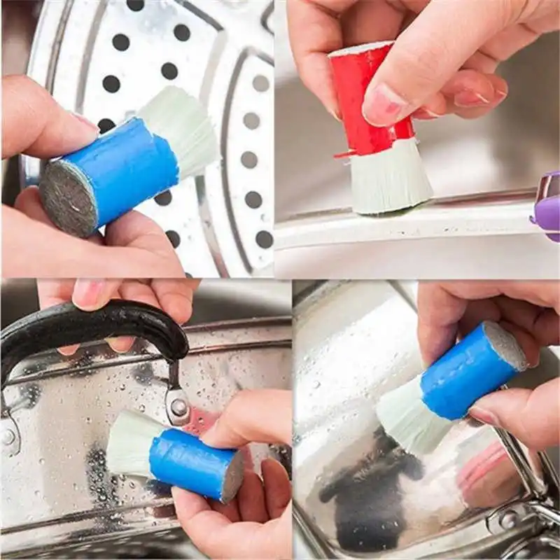 Household Multifunctional Cleaner brush 1PC Stainless Steel Rod Magic Stick Rust Remover Cleaning Wash Brush Wipe Pot #2d11 (2)