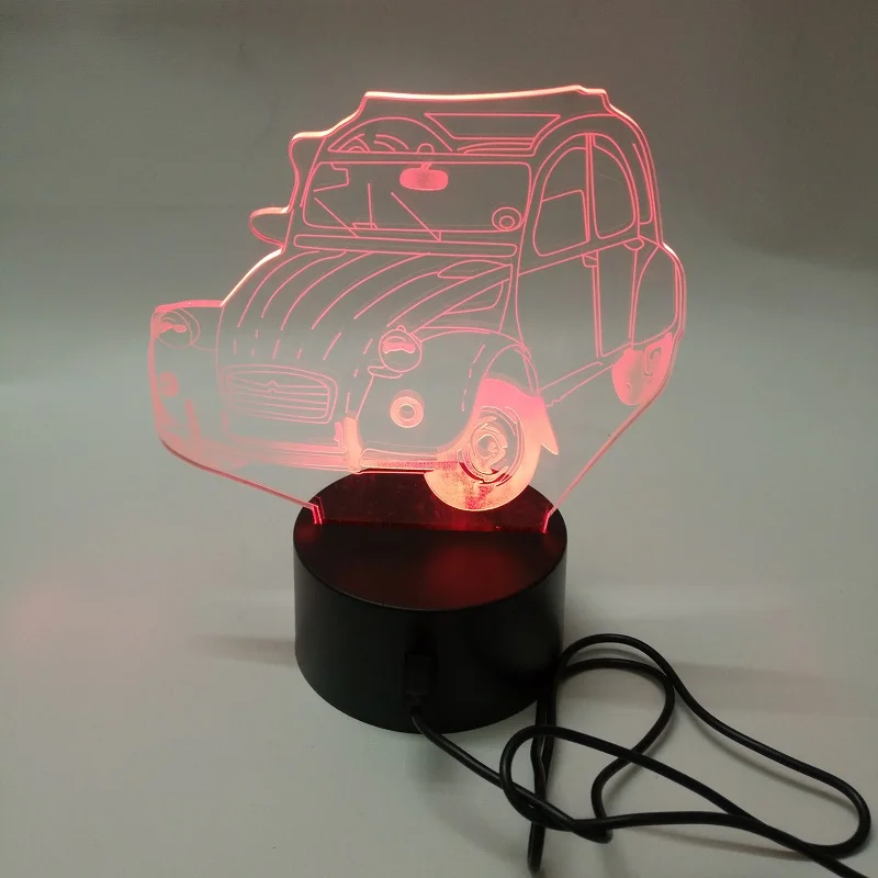 Новейший автомобильный 3d ночник 7 цветов Led рождественское освещение для детей