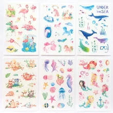 6 unidades/pacote Criativo Baleia PVC Adesivos Decorativos Papelaria Artesanato Unicórnio Adesivos Scrapbooking DIY Etiqueta da Vara