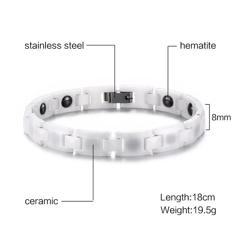Najtaniej Białe ceramiczne bransoletki dla kobiet zdrowa pielęgnacja magnetyczna energia regulowana biżuteria dla kobiet