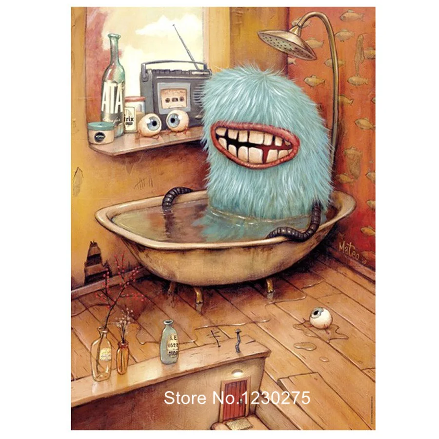 

Cartoon Man Bathing Mosaic 5D Needlework Full Diamond Embroidery Diy Diamond Painting Cross Stitch Square Rhinestone Arts BG393