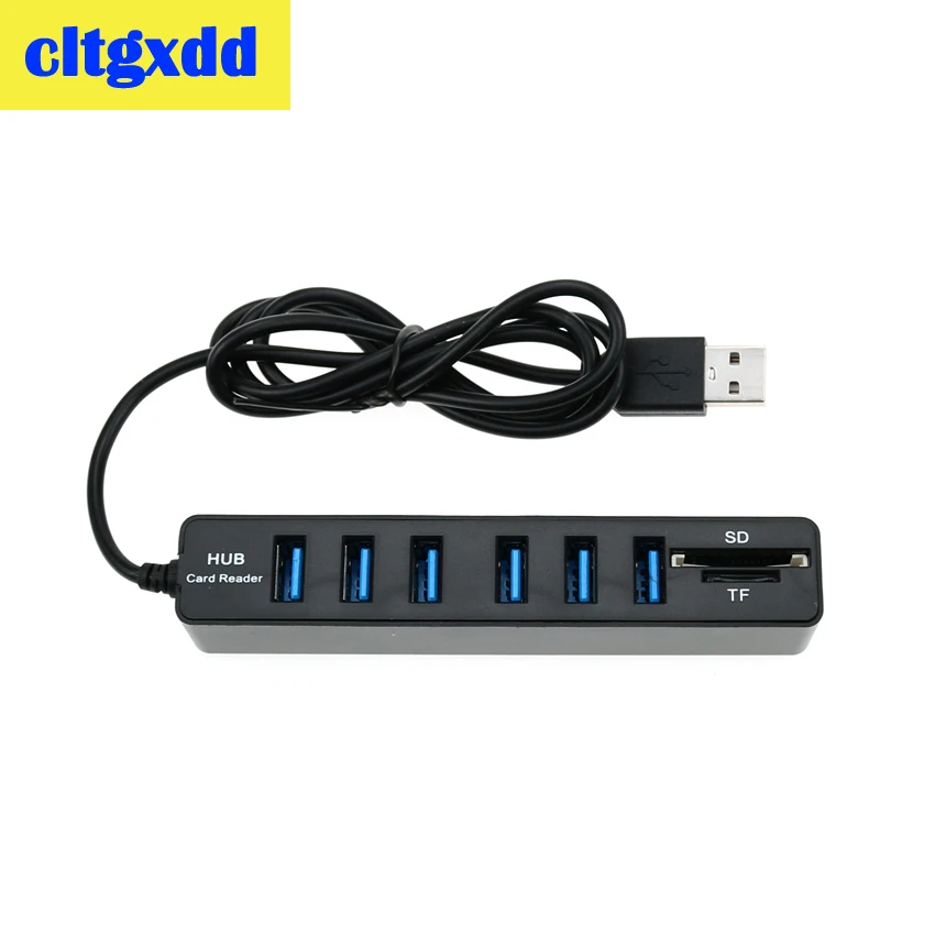 cltgxdd USB Hub 6 Port Expander 2.0 High Speed Multi Splitter USB2.0 TF SD Card Reader For PC TV cameras U disk | Компьютеры и офис