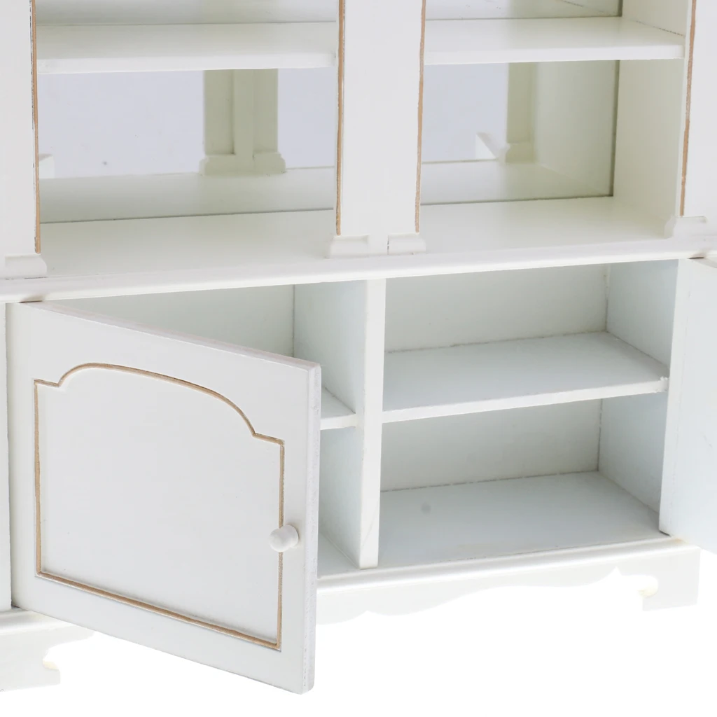1/6 Scale Dollhouse Miniature Display Cabinet Clear Bookcase Furniture Model