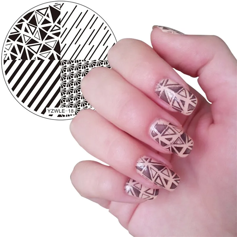 Круглый дизайн ногтей шаблоны для стемпинга стальной узор пульсация изображение животного штамп пластина дизайн ногтей Декор Маникюр Шаблон