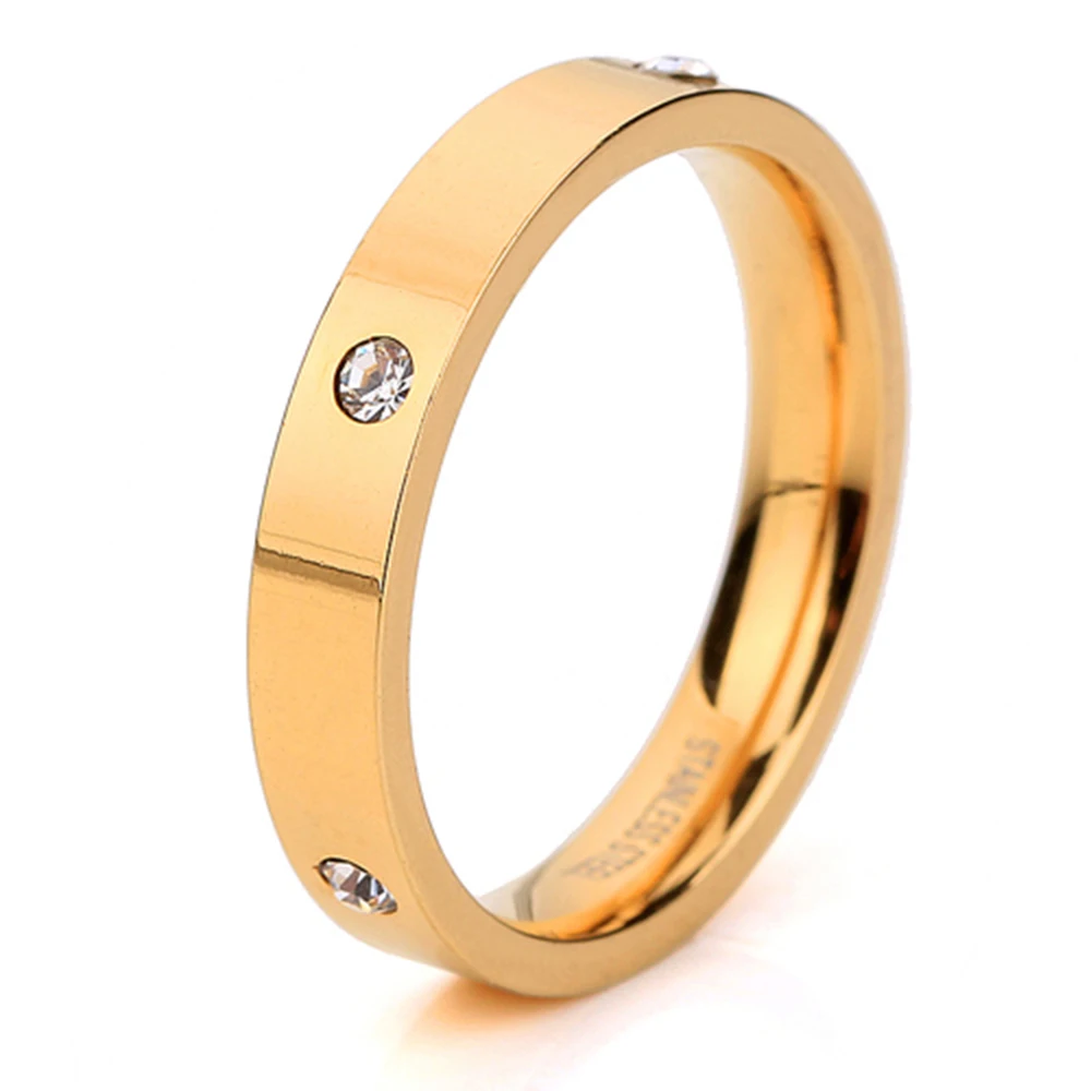 Теряйте деньги по акции! цена по прейскуранту завода золотого цвета кольцо из нержавеющей стали с кристаллом для женщин помолвочный подарок