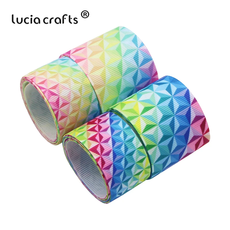 

SALE! Lucia crafts 2y 25/38mm Printed Geometric Grosgrain Ribbons Bow Craft DIY Sewing Handmade Accessories S04C3G03D