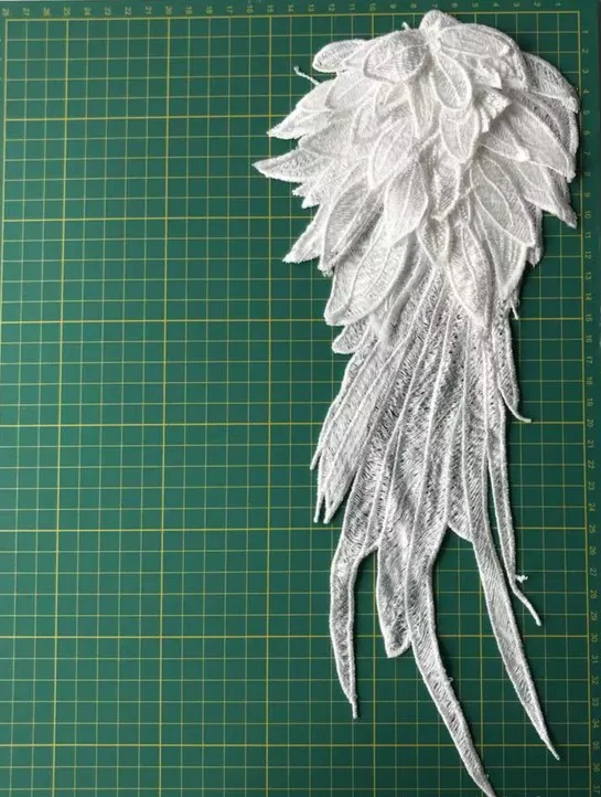 Крылья Ангела черно-белые тканевые крылья стерео вышивка кружева одежда брюки вниз жилет джокер мозаичный из кусочков ткани