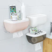 Коробка для салфеток туалетный лоток ванная комната настенный присоска водонепроницаемый вешалка для рулонов дырокол-бесплатно Ткань для ванной коробки HTQ99