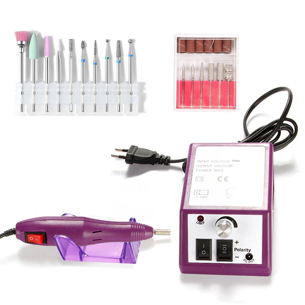 

Electric Nail Drill Manicure Machine 10pcs Milling Cutters Nail Drill Bits Set Pedicure Nail File Tools Removing Gel Polish