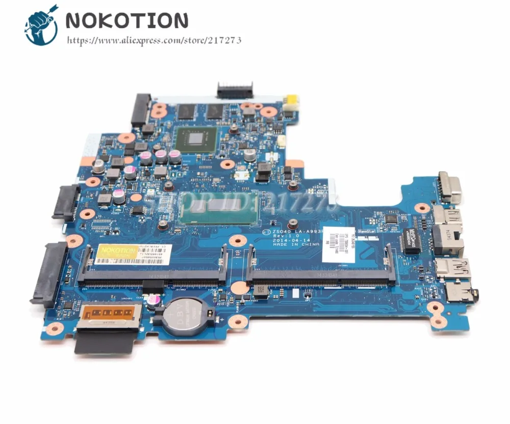 NOKOTION 755834-001 для hp 14-R 240 G3 Материнская плата ноутбука ZS040 LA-A993P основная плата SR1EF I5-4210U DDR3L 820 м 2 ГБ