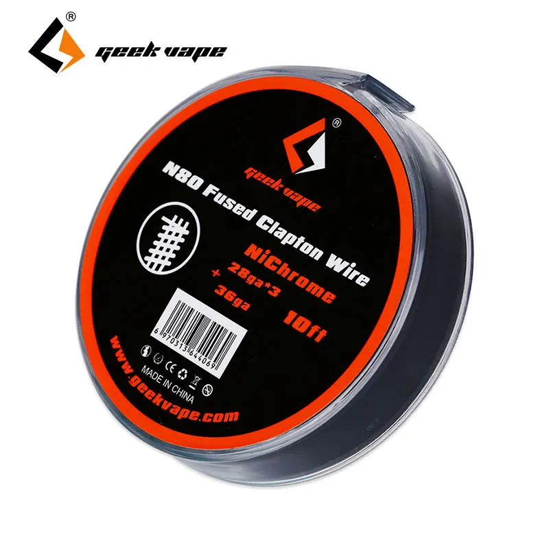 

Original 10ft GeekVape N80 Fused Clapton Wire (28GAx3+36GA)Nichrome wire RDA/RTA/RDTA for DIY Electronic cigarette