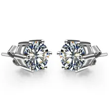 Syrupy 0.5Ct/шт Круглые Женские подлинные 14 K белые золотые серьги-гвоздики для женщин хорошие Свадебные украшения для невесты