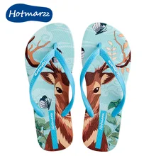 Hotmarzz/Новинка; модные шлепанцы; женские летние сандалии и шлепанцы с рисунком оленя; пляжная обувь