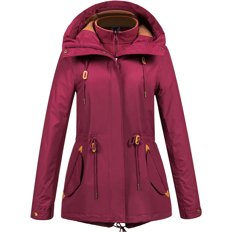 ZYNNEVA Autumn Winter Coat Women 3 in 1 Mountain Camping Hiking Suit