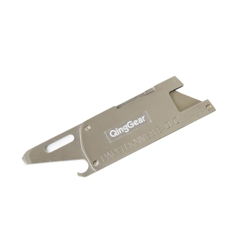 

Compact multi purpose utility paper knife W/ razor blade flat head screwdriver pry tip bottle opener outdoor EDC