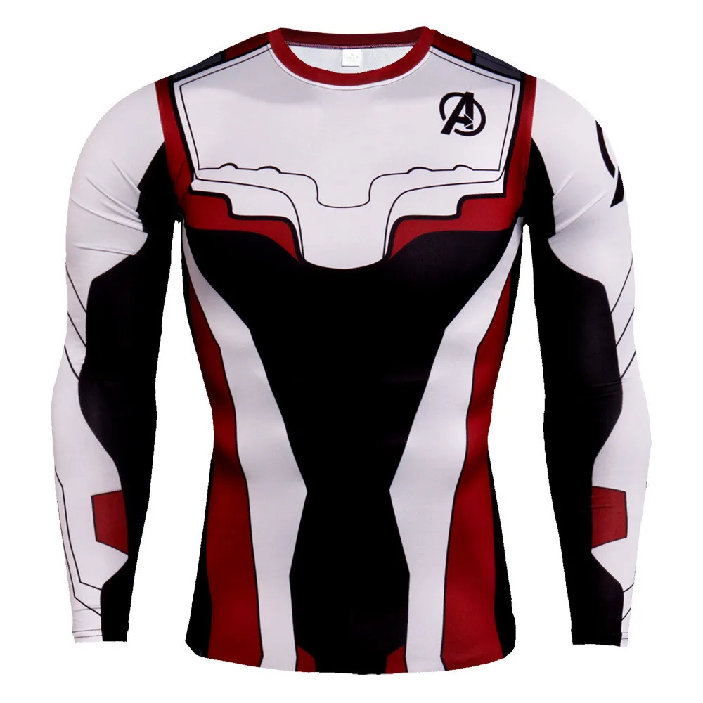 3D Avengers Endgame Realm Cosplay T-shirt Iron Man Captain Marvel Captain America Black Widow Costume Sports Long Sleeve T-Shirt