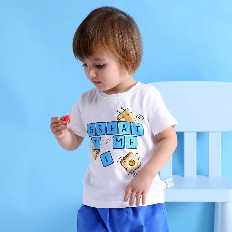 

2018 new children's wear T-shirts summer cartoon baby T-shirt Korean version of pure cotton letter printed children short