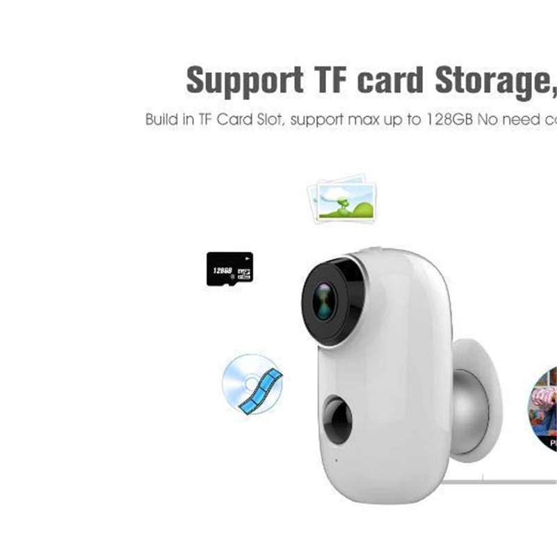 Outdoor Battery Security Camera Wifi Wireless Smart Operated Wire-Free IP Camera CCTV Power Action Camera home CAM PIR Alarm IR