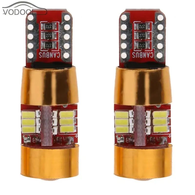 

2Pcs T10 3014 27SMD White LED Car Width Light Bulb Automobiles Light-emitting Diode Dome Reading Door Tail Turn Signal Lamp 12V