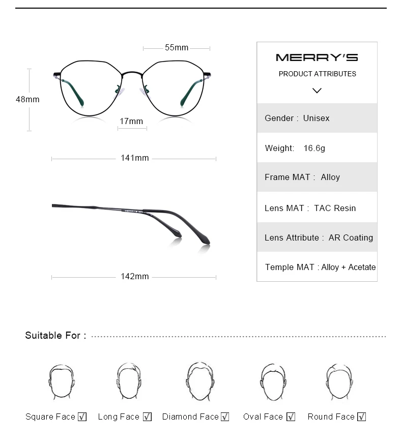 MERRYS дизайн женские модные трендовые очки оправа Унисекс Близорукость рецепт оптические очки S2017