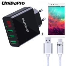 Unidopro штепсельная вилка европейского стандарта 3-Порты и разъёмы USB Wall Зарядное устройство для chuwi Hi10 плюс Vernee Apollo Mars Apollo Lite путешествия зарядное устройство+ Тип usb C кабель